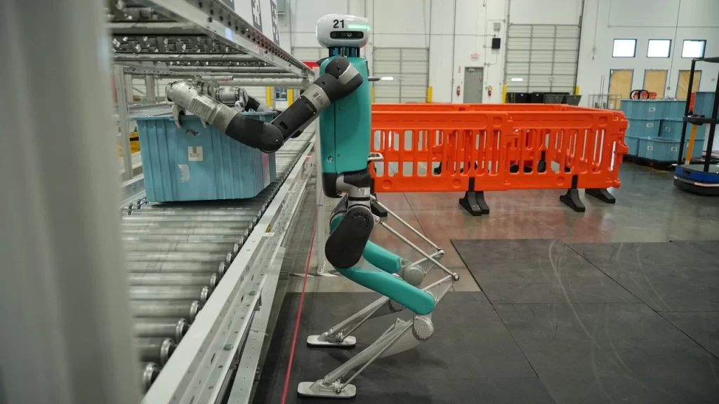 Agility Digit Humanoid in Motion At Some Warehouse